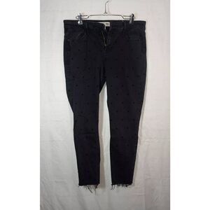 Old Navy Rockstar Super Skinny Ankle Women's Size 12P Black Distressed Jeans